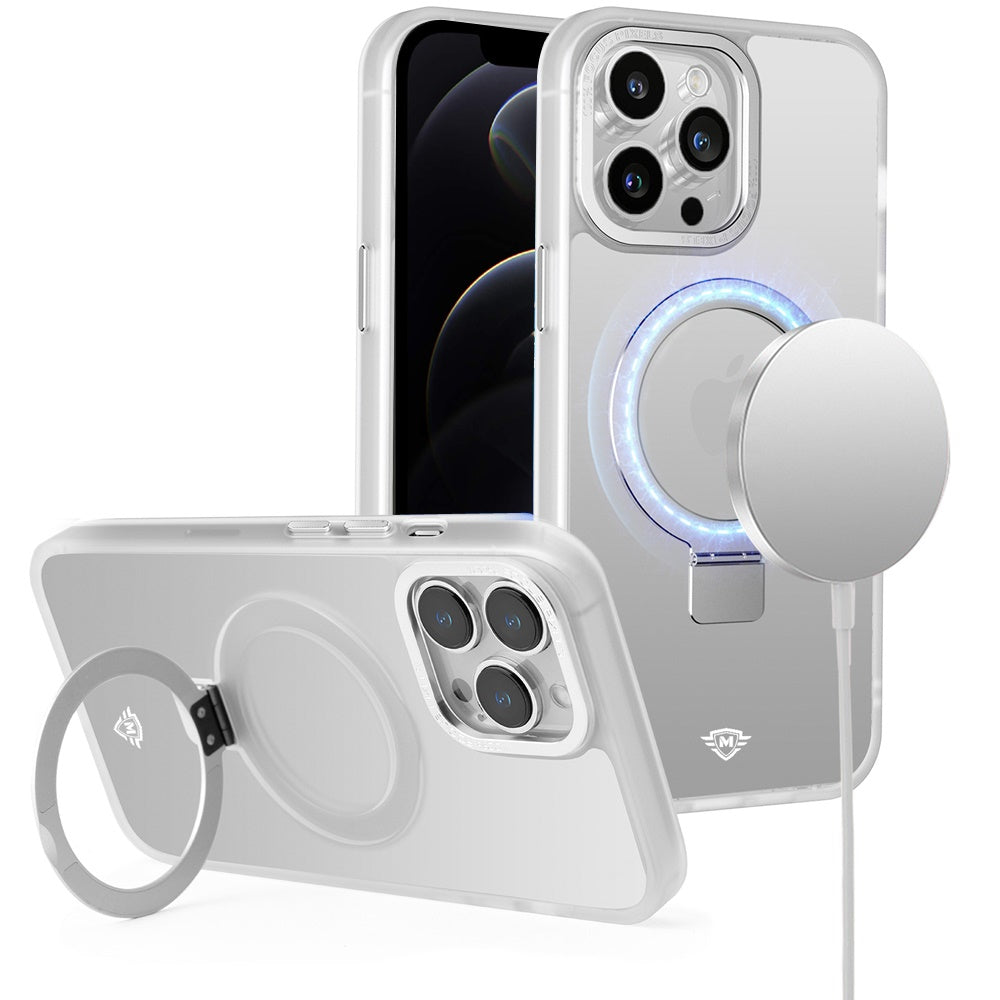 For Apple iPhone 16 Plus (6.7") Premium Magnetic Metal Matte Built-in Compatible with MagSafe Stand Hybrid Shock TPU Case Cover