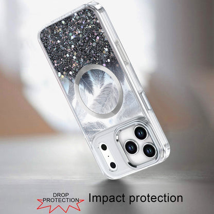 Phone Case for Apple iPhone 18 Pro Magnetic Epoxy Glitter Shimmer Crystal Hybrid Shockproof Slim Grip Anti Scratch Protective Clear Cover