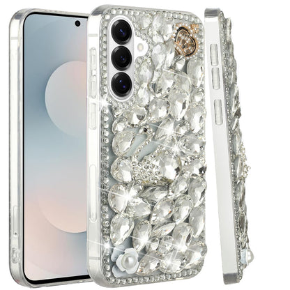 For Samsung Galaxy S26 Bling Crystal 3D Full Diamonds Luxury Sparkle Rhinestone Hybrid Protective Case Cover