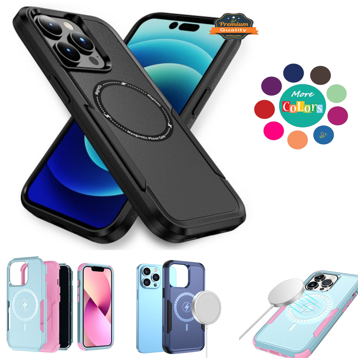For Samsung Galaxy S25 Ultra Heavy Duty Rugged & Dual-Layer Protection and Magnetic Circle Compatible with Magsafe Shockproof Case Cover