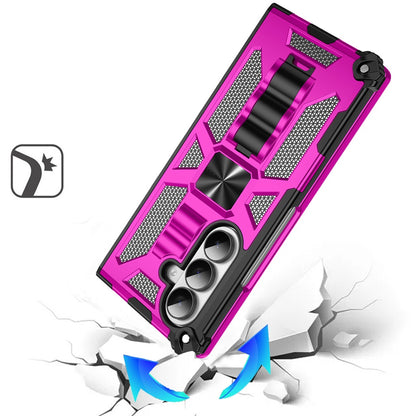 For Samsung Galaxy Z Fold 7 Hybrid Shockproof [Military Grade] Rugged Protective with Magnetic Car Mount & Invisible Stand Case Cover
