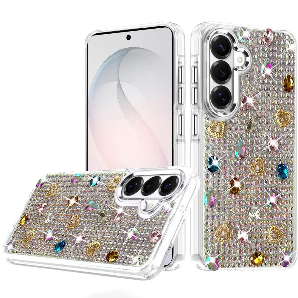 Chrome Fashion Hybrid Bling Diamond Heart Rhinestone Decorative Stones Sparkling Embellished Design