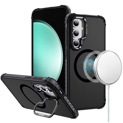 For Apple iPhone 13 Pro Max Hybrid Metal Camera Stand Ring Sturdy, Compatible with MagSafe, Matte Hard TPU Colorful Edge Case Cover