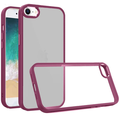 For Apple iPhone 17E /16E Slim Fit Hybrid Transparent Thick Acrylic with Metal Buttons Frame Protective Hard PC + TPU Shockproof Case Cover
