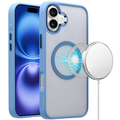 For Apple iPhone 16 (6.1") Magnetic Protective Hybrid Case with MagSafe Compatible Bumper Shockproof Case Cover
