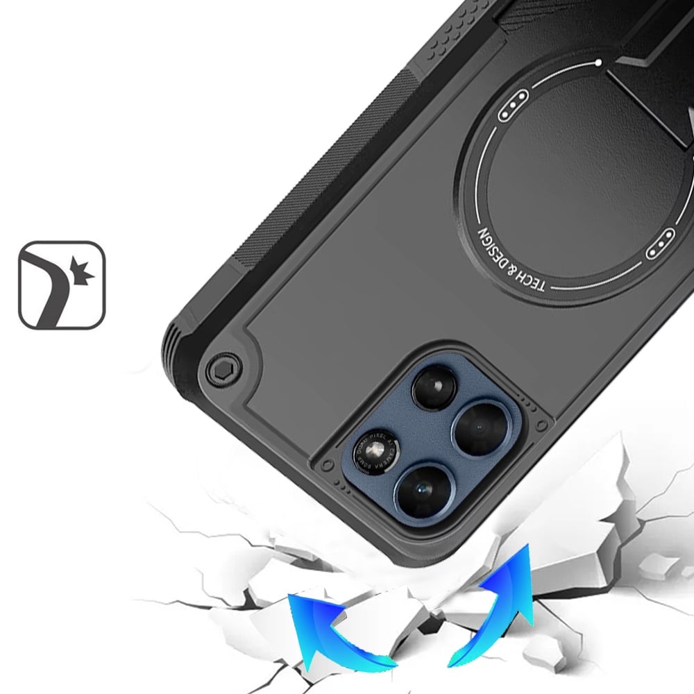For Motorola Moto G Play 5G 2026 Magnetic Invisible Kickstand Holder with Magsafe, Slim Fit Shockproof Hybrid Military Grade Heavy Duty Case Cover