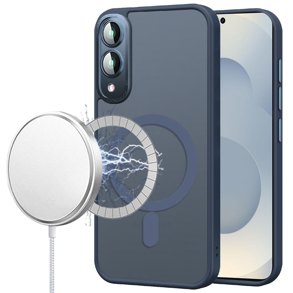 For Samsung Galaxy S25 EDGE Complete Protection HQ Matte Translucent Hybrid Shockproof w/ Camera Protector Compatible with MagSafe Case Cover