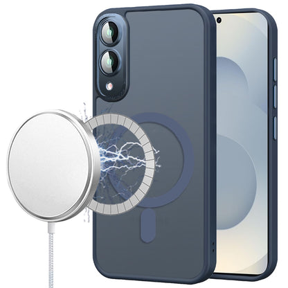 For Samsung Galaxy S25 EDGE Complete Protection HQ Matte Translucent Hybrid Shockproof w/ Camera Protector Compatible with MagSafe Case Cover