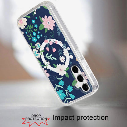 For Samsung Galaxy S25 /S24 Cute Fashion Pattern Design, Durable Shockproof Slim TPU Hard Back, MagSafe Compatible Case Cover Galaxy Floral