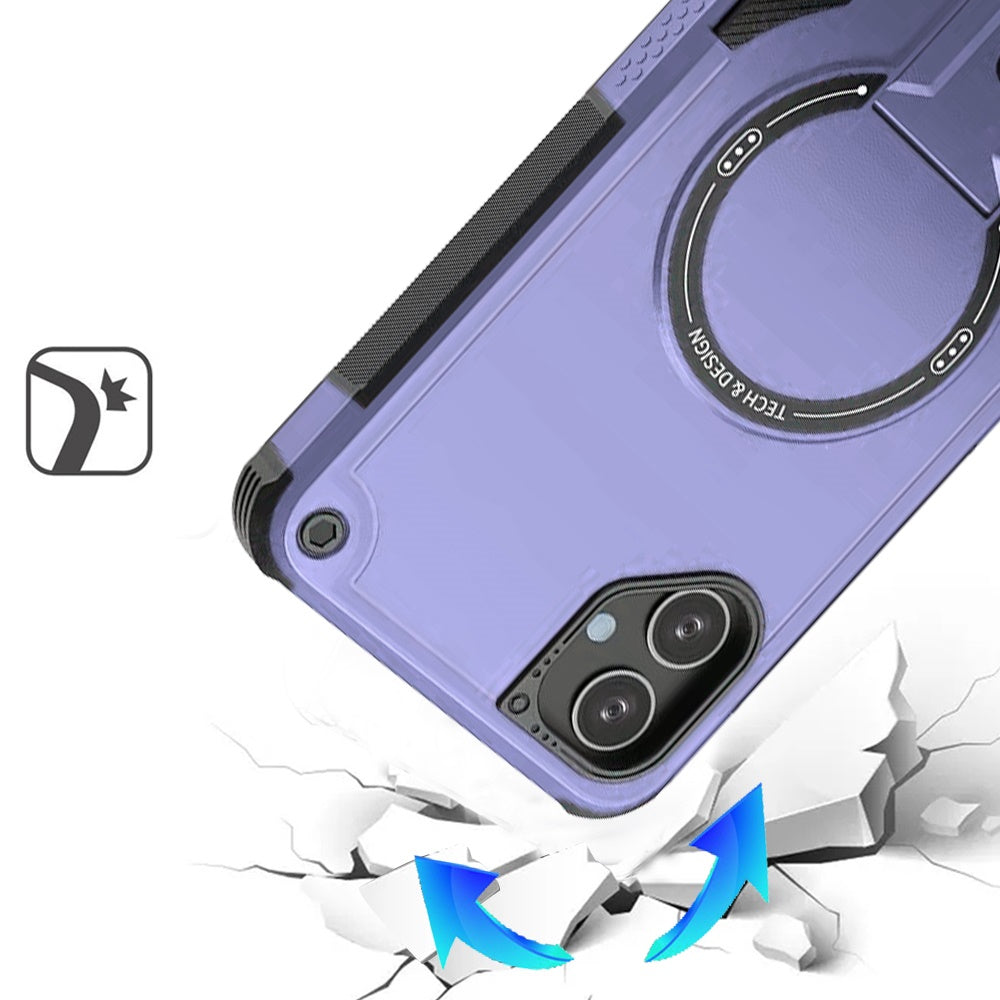 Phone Case for Samsung Galaxy A08 4G, A07 5G, A07 4G Magnetic Kickstand Rugged Shockproof Armor Grip Anti Slip Heavy Duty Protective Matte Stand Hybrid Cover