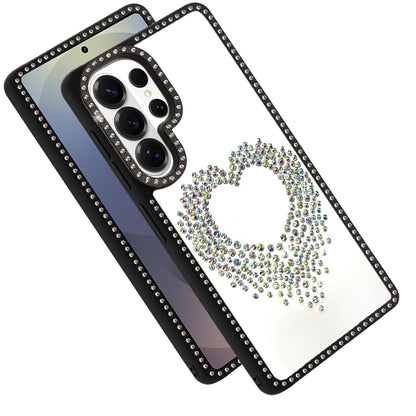 For Samsung Galaxy S26 Ultra Angel Hearts Glitter Shimmer Diamond Edge Hybrid Drop Protection Shockproof Design Compatible Case Cover