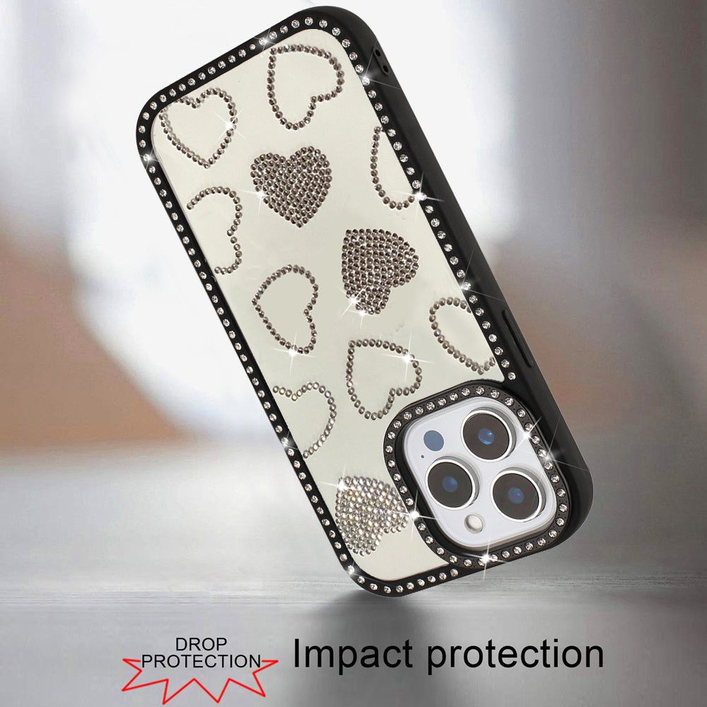 For Samsung Galaxy S26+ / S26 Plus Spread Love Glitter Shimmer Diamond Edge Hybrid Drop Protection Shockproof Design Compatible Case Cover