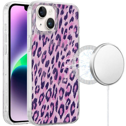 For iPhone 14/13 (6.1") Stylish Pattern Fashion IMD Printed Design TPU Double Layer Slim Shockproof with Magnetic Back Case Cover