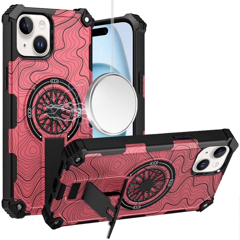 For Samsung Galaxy S26 Ultra Texture Design Stylish Invisible Kickstand Case, MagSafe Compatible Hybrid Shockproof Cover, Car Mount Friendly Case Cover