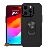 For Apple iPhone 15 Pro (6.1") Military Grade Armor Heavy Shockproof Hybrid Kickstand Built-in 360°Rotate Ring Stand  Phone Case Cover