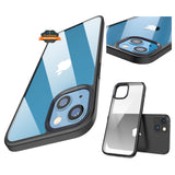 For Apple iPhone 15 (6.1") Crystal HD Clear Back Panel + TPU Bumper Frame Hybrid Slim Hard Shockproof Defender  Phone Case Cover