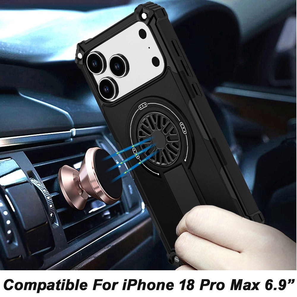 Phone Case for Apple iPhone 18 Pro Max Invisible Kickstand Magnetic Car Mount Friendly Shockproof Texture Anti Slip Durable Grip Heavy Duty Hybrid Cover