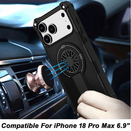 Phone Case for Apple iPhone 18 Pro Max Invisible Kickstand Magnetic Car Mount Friendly Shockproof Texture Anti Slip Durable Grip Heavy Duty Hybrid Cover