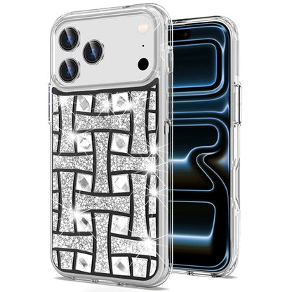 For Apple iPhone 17 Pro Max Sparkly 3D Design Diamond Shockproof Protective Bling Glitter Rhinestone Hybrid Skin PC & TPU Case Cover