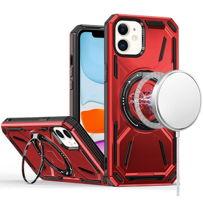 For Apple iPhone 15 Pro Hybrid Magnetic Ring and 360° Rotational Kickstand with MagSafe Compatible, Military Grade Drop Protection Case Cover Red