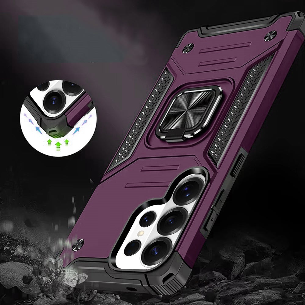 Phone Case for Samsung Galaxy S26 Ultra Magnetic Car Mount Hybrid Ring Stand Shockproof Rugged Grip Armor Heavy Duty Protective TPU Durable Cover Purple