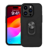 For Apple iPhone 15 Pro (6.1") Military Grade Armor Heavy Shockproof Hybrid Kickstand Built-in 360°Rotate Ring Stand  Phone Case Cover