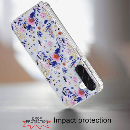 Phone Case for Samsung Galaxy A17 5G Shockproof Dual Layer TPU IMD Print Rugged Anti-Slip Grip Drop Protection Scratch Resistant Slim Fit Glossy Floral Heart Aesthetic Cover