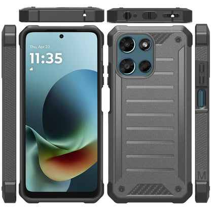 For Motorola Moto G 5G 2026/2025 Tough Lined Design Hybrid Shockproof Protective Rugged TPU Hard PC with Durable Grip Case Cover