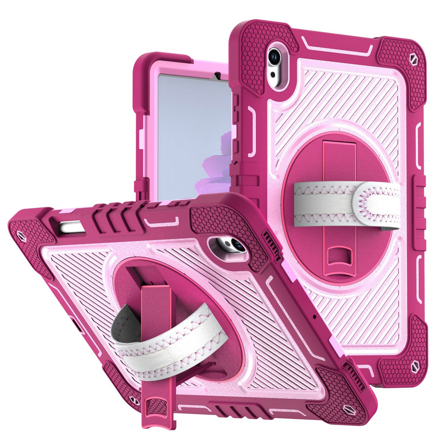 Tablet Case for Samsung Galaxy Tab S11 Multi Functional 3in1 Kickstand Hand Strap Shoulder Strap Pencil Holder Heavy Duty Shock Absorbing Rugged TPU Cover