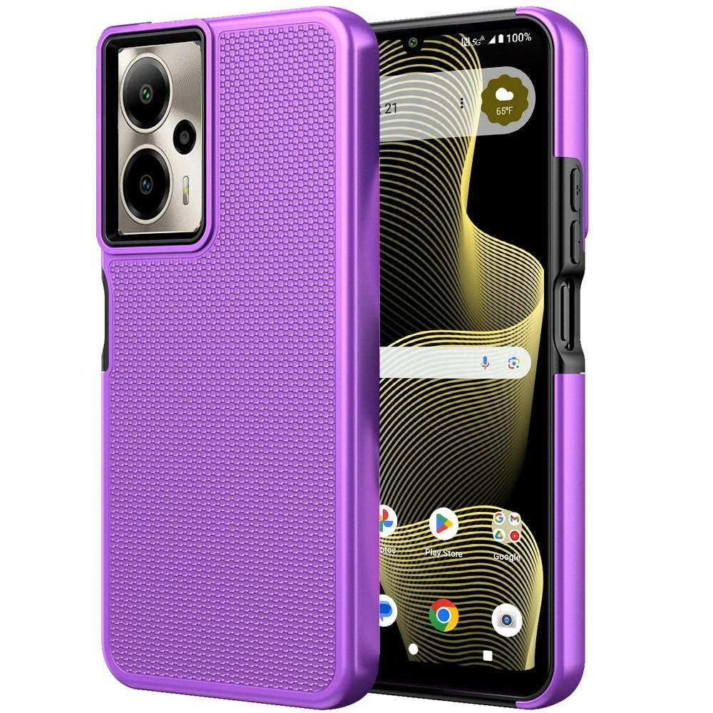 For AT&T Motivate Pro 5G Dual Layer Heavy-Duty Hybrid Rugged Case Rugged Texturized TPU & PC Shockproof Silicone Military Grade Case Cover