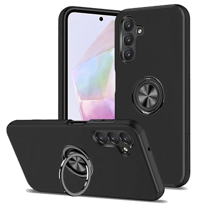 For Apple iPhone 17E /16E Hybrid 360 Degree Rotatable Metal Invisible Ring Stand Holder Slim Fit Magnetic Car Mount Shockproof Case Cover