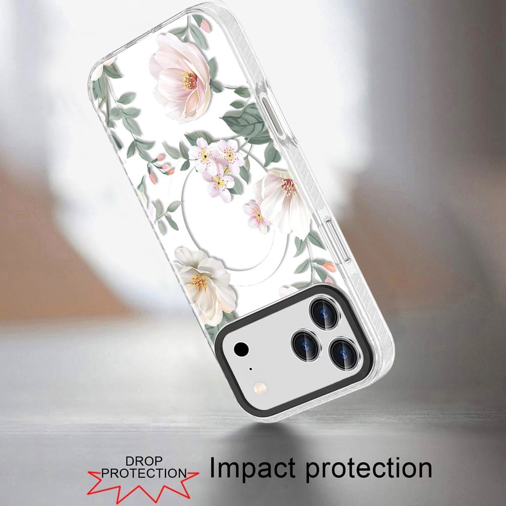 Phone Case for Apple iPhone 18 Pro/ iPhone 17 Pro Magnetic Hybrid IMD Floral Compatible with MagSafe Shockproof Slim Hybrid Fashion Design TPU Protective Cover