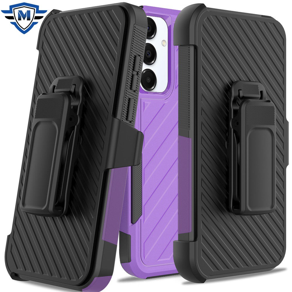 For Samsung Galaxy A36 Premium Tough Hybrid Case with Belt Clip Holster, Shockproof Rugged Design, Textured 2in1 Non-Slip Case Cover