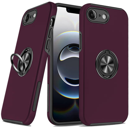 Phone Case for Apple iPhone 17E /16E /SE4 Invisible Ring Stand Shockproof Anti Slip Durable Grip Protective Hybrid Fit Magnetic Car Mount Holder Cover Purple