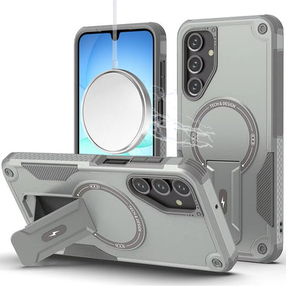 For Samsung Galaxy A17 5G Magnetic Invisible Kickstand Holder with Magsafe, Slim Fit Shockproof Hybrid Military Grade Heavy Duty Case Cover