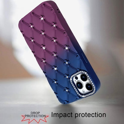 For Apple iPhone 11 Pro Max Fashion Flower Design Sparkle Glitter Shimmer Rhinestone Bling Floral Accents, Leather Texture TPU Case Cover Light Blue/Light Pink