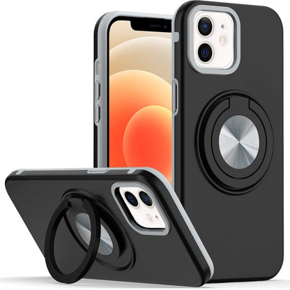 Metal Matte Hybrid with Invisible Rotational Ring Stand, Car Mount Friendly, Military Grade Slim Fit Sturdy