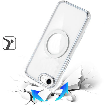 For Apple iPhone 17E /16E Transparent Back with Colorful Frame, Strong Magnetic Circle, MagSafe Compatible, Slim Shockproof Protection Case Cover