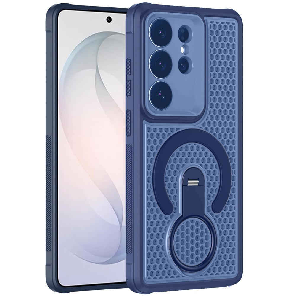 Phone Case for Samsung Galaxy S26 Ultra Magnetic Honeycomb Hybrid Rugged Armor Ring Kickstand Dual Layer Shock Absorbing Hard PC Soft TPU Cover