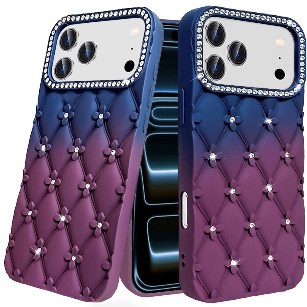 Phone Case for Apple iPhone 18 Pro Floral Glitter Shimmer Bling Hybrid Shockproof Anti Slip Thick TPU Protective Stylish Design Cover