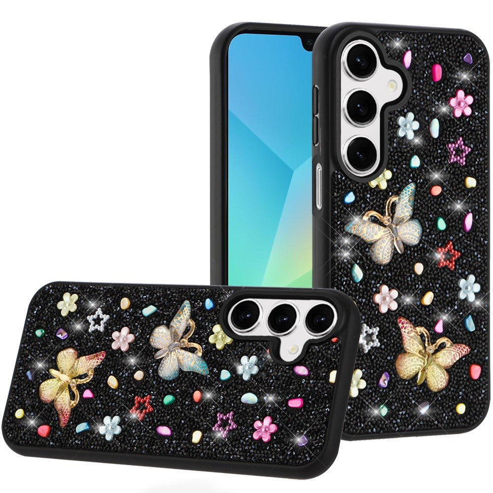 Phone Case for Samsung Galaxy A16 5G 3D Butterfly Diamond Bling Glitter Shockproof Stylish Protective Luxury Hybrid Sparkly Durable Grip Design Cover