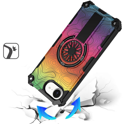 Phone Case for Apple iPhone 17E / iPhone 16E / iPhone SE4 Stylish Design Magnetic Car Mount Friendly Hybrid Rugged Grip Shockproof Kickstand Textured Armor Durable Cover Multicolor