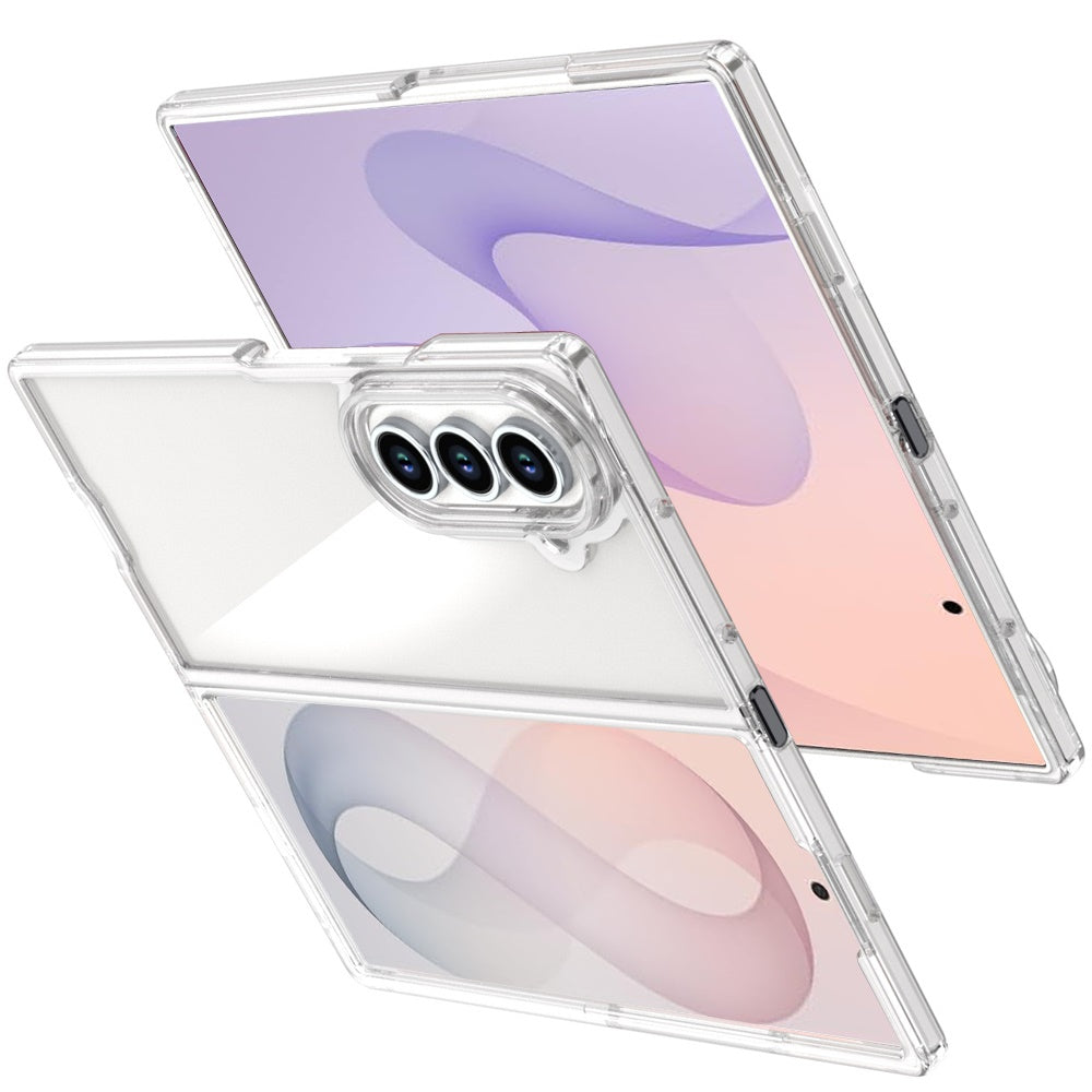 Phone Case for Samsung Galaxy Z Fold 8 Ultra Transparent Hybrid TPU Hard PC Shockproof Bumper Flexible Protective Shell Reinforced Edge Cover Clear