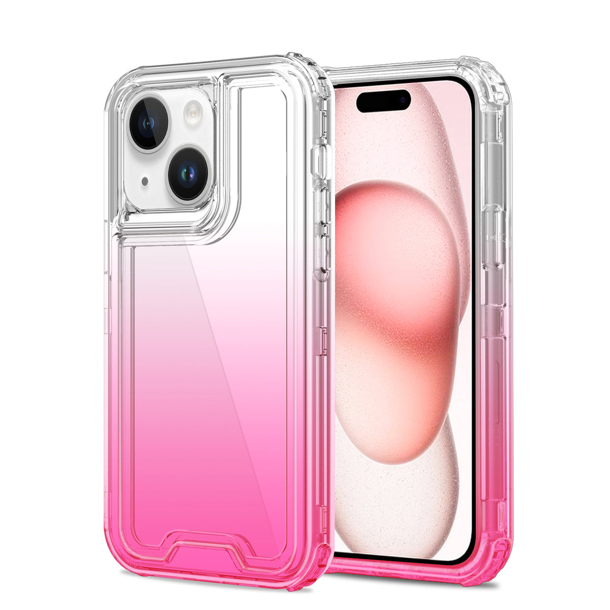 For Samsung Galaxy A26 Hybrid 3-in-1 Clear Case - Two-Tone Transparent Shockproof TPU + Hard Protective Frame Case Cover Clear + Pink