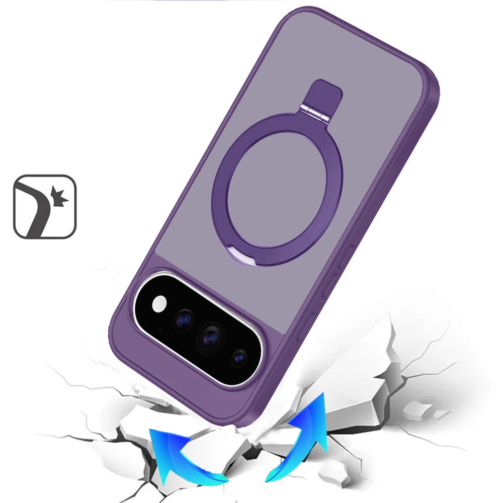 Magnetic Ring Stand Full Rotation Matte Shockproof Grip Anti Slip Durable Camera Protection Hybrid