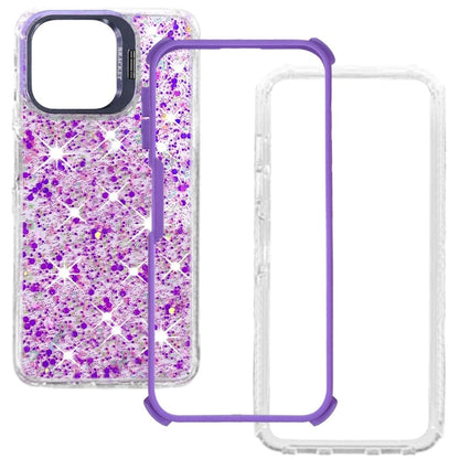 Phone Case for Motorola Moto G 5G 2026/ 2025 Luxury Bling Scattered Glitter Hybrid Dual Layers with Integrated Camera Stand and Sparkle Finish Design Cover
