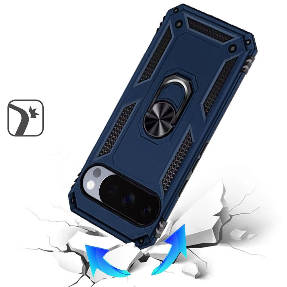 Phone Case for Google Pixel 11 Pro XL Rotatable Ring Stand Shockproof Hybrid Armor Anti Slip Heavy Duty Fit Magnetic Car Mount Durable Grip Cover