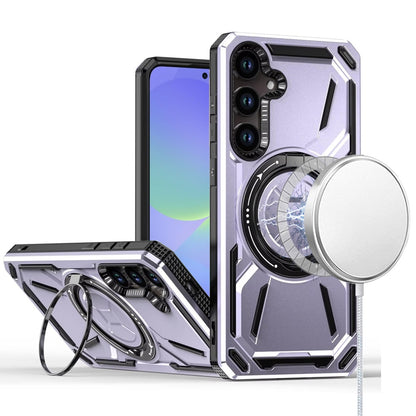 Phone Case for Samsung Galaxy A56 / A36 Magnetic Ring Circle Stand Shockproof 360 Rotating Kickstand Hybrid Armor Anti Slip Protective Grip Frame Cover Light Purple