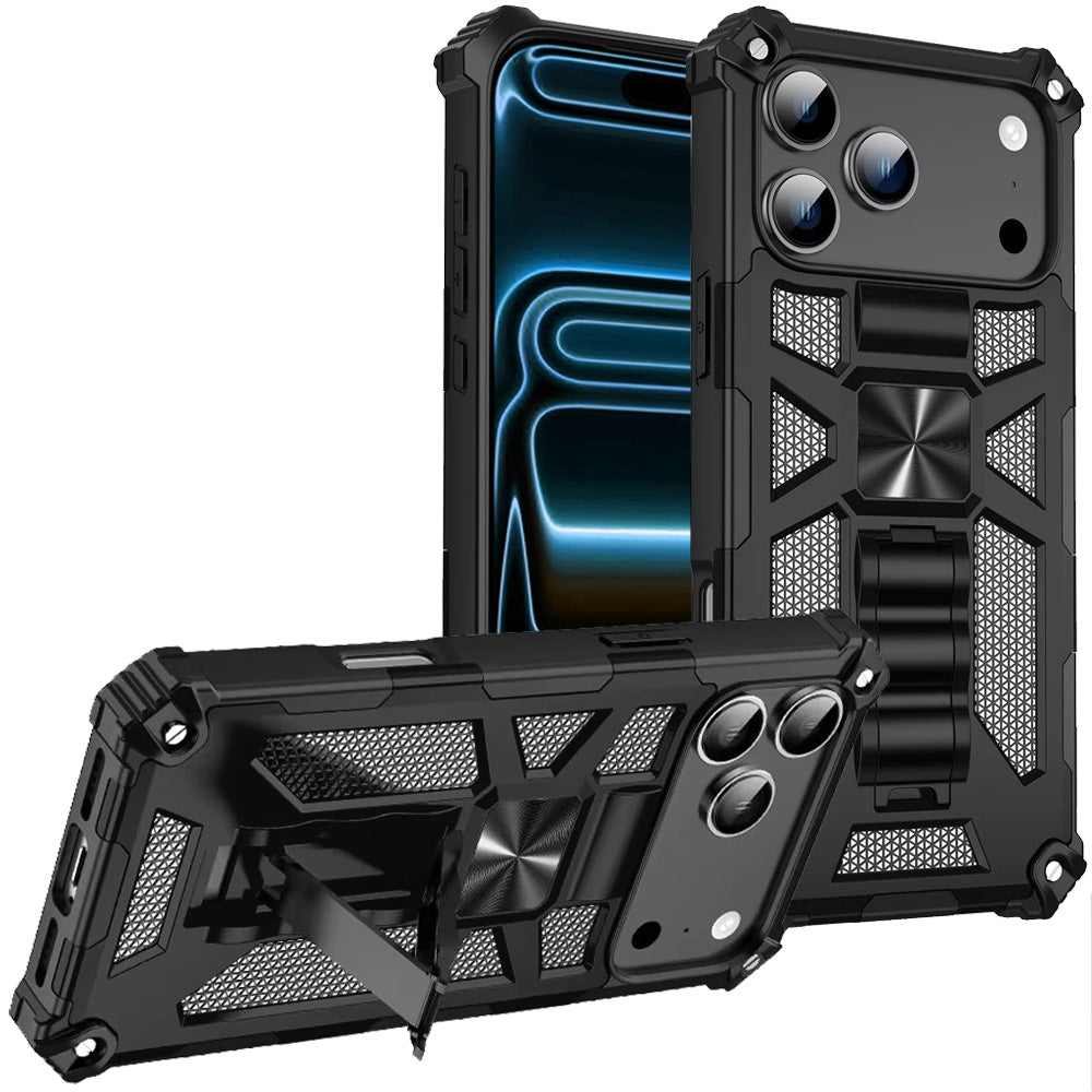 Phone Case for Apple iPhone 18 Pro Built in Magnetic Hiden Kickstand Shockproof Rugged Armor Grip Hybrid Heavy Duty Anti Slip Protective Style Cover