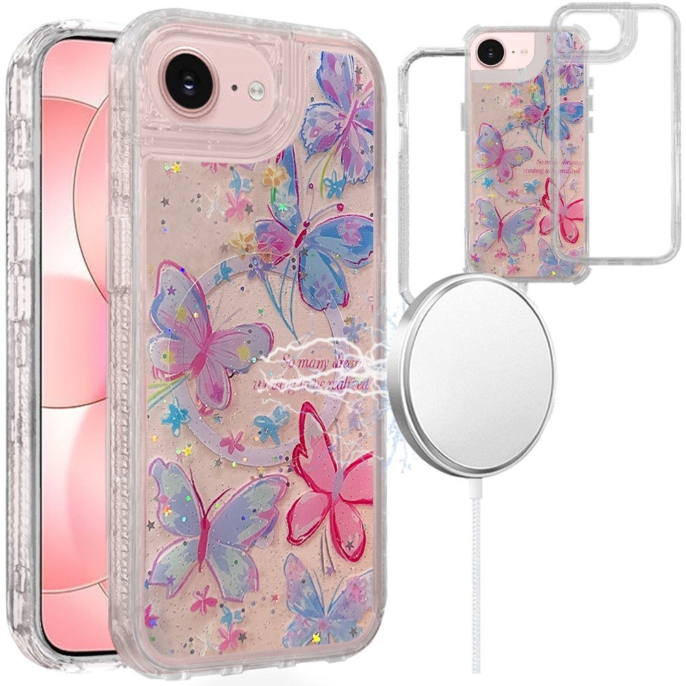 Phone Case for Apple iPhone 17E /16E /SE4 Magnetic Hybrid Fashion Printed Pattern Artwork Stylish Printed Design Dual Layers TPU Rubber SIlicone Hard PC Cover
